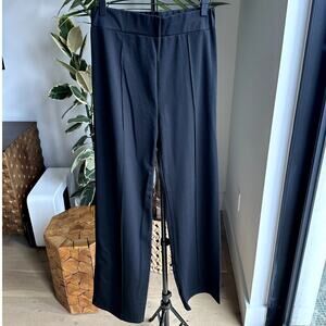 Women’s Black Wide Leg Pull-On Pants Size M 31” Inseam Stretch Workwear Trousers